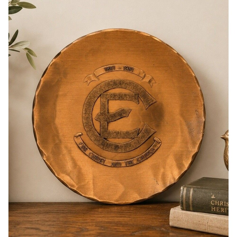 VTG Wendell August Forge Bronze Christian Endeavor Centennial Wall Plaque 6"